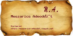 Meszarics Adeodát névjegykártya